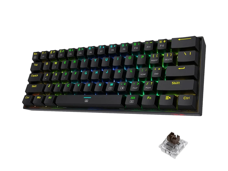 کیبورد مکانیکی ردراگون مدل Redragon Dragonborn K630 RGB سوئیچ قهوه‌ای