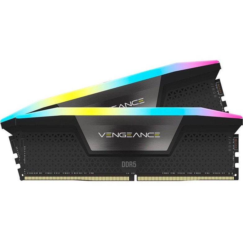 رم کامپیوتر کورسیر دو کاناله مدل Vengeance RGB فرکانس 6000 مگاهرتز DDR5 تایمینگ CL40 حافظه 64 گیگابا